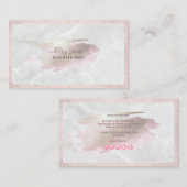 PixDezines Glam Pink+Silver | Blush+Marble Visitenkarte (Vorne/Hinten)