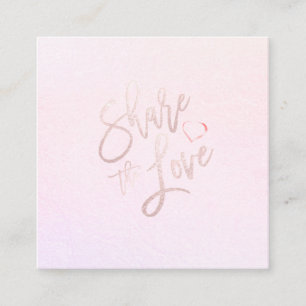 PixDezines Glam Share the Love Blush Pink Herz Quadratische Visitenkarte