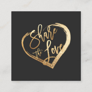 PixDezines Glam Share the Love Faux Gold Quadratische Visitenkarte
