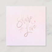 PixDezines Glam teilen die Liebe Blush Pink Herz Quadratische Visitenkarte (Vorderseite)