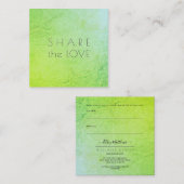 PixDezines Glam Teilen Sie die Liebe Green Ombre Quadratische Visitenkarte (Vorne/Hinten)