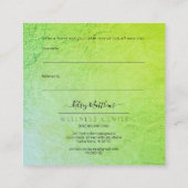 PixDezines Glam Teilen Sie die Liebe Green Ombre Quadratische Visitenkarte (Rückseite)