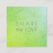 PixDezines Glam Teilen Sie die Liebe Green Ombre Quadratische Visitenkarte (Vorderseite)