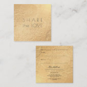 PixDezines Glam Teilen Sie die Liebe Imitate Gold Quadratische Visitenkarte (Vorne/Hinten)