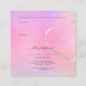 PixDezines Glam Teilen Sie die Liebe Iridescent Ra Quadratische Visitenkarte (Rückseite)