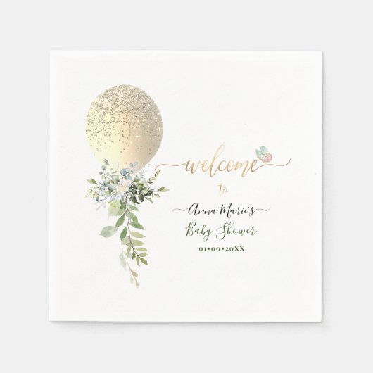 PixDezines Glitzer Ballon Alle Veranstaltungen wil Serviette (Vorderseite)