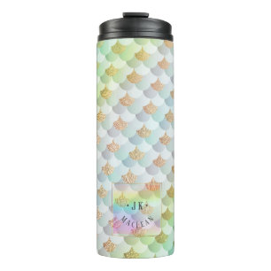 PixDezines Glitzer Meerjungenskala, Cotton Candy Thermosbecher