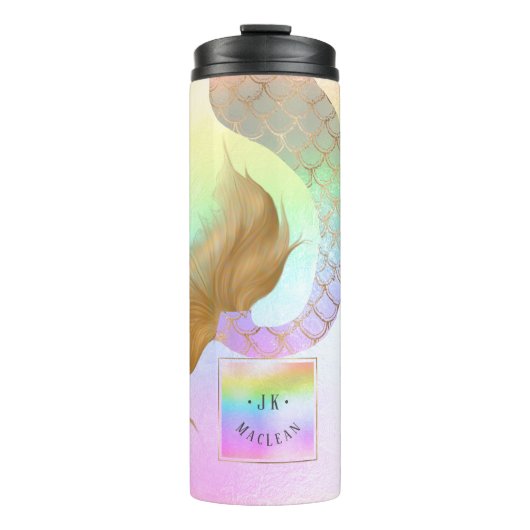 PixDezines Glitzer Meerjungfrau Schwanz, Baumwolle Thermosbecher (Vorderseite)