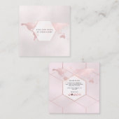 PixDezines: Global/Blush Gold Map Export Quadratische Visitenkarte (Vorne/Hinten)