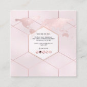 PixDezines: Global/Blush Gold Map Export Quadratische Visitenkarte (Rückseite)