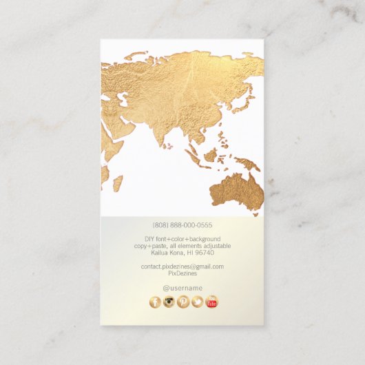 PixDezines - Global/Imitats Goldwortkarte Visitenkarte (Rückseite)