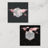 PixDezines - Global/Imitats Rose Goldwortkarte Quadratische Visitenkarte (Vorne/Hinten)