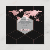 PixDezines - Global/Imitats Rose Goldwortkarte Quadratische Visitenkarte (Rückseite)