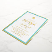 PixDezines Gold Bat Mitzvah DIY Hintergrund Folieneinladung (Gedreht)