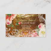 PixDezines Gold Blätter+Vintage Pfennig Visitenkarte (Rückseite)