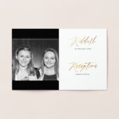 PixDezines Gold B'not Mitzvah Moderne Kalligraphie Folienkarte (Innenseite)