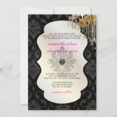 PixDezines Gold Chandelier+Vendome Damask/ 12x18 Einladung (Rückseite)