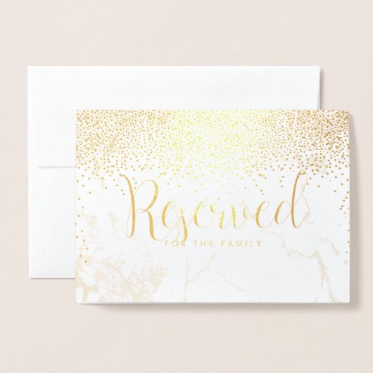 PixDezines Gold Confetti/Reservierte Tafelsignieru Folienkarte (Vorderseite mit Umschlag)