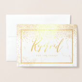 PixDezines Gold Confetti/Reservierte Tafelzeichen Folienkarte (Vorderseite mit Umschlag)