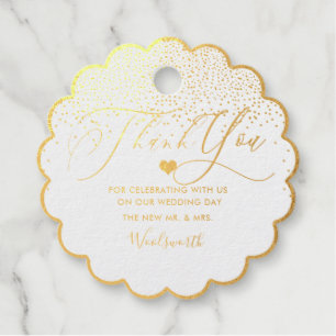 PixDezines Gold Confetti Romantische Kalligraphie Geschenkanhänger