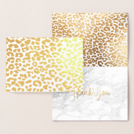 PixDezines Gold Leopard Spots Vielen Dank Folienkarte