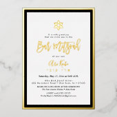 PixDezines Gold ModernScript Mitzvah DIY Colors Folieneinladung (Vorderseite)
