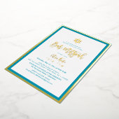 PixDezines Gold ModernScript Mitzvah DIYBackground Folieneinladung (Gedreht)