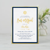 PixDezines Gold ModernScript Mitzvah DIYBackground Folieneinladung (Stehend vorne)