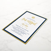 PixDezines Gold ModernScript Mitzvah DIYBackground Folieneinladung (Gedreht)