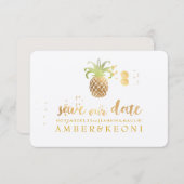 PixDezines Golden Pineaple/rett unser Datum Save The Date (Vorne/Hinten)