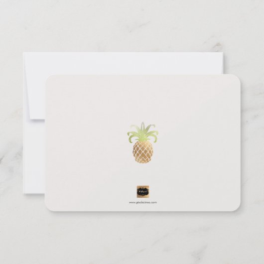 PixDezines Golden Pineaple/rett unser Datum Save The Date (Rückseite)