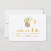 PixDezines Golden Pineaple/rett unser Datum Save The Date (Vorderseite)
