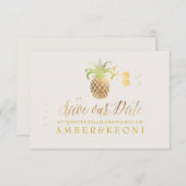 PixDezines Golden Pineaple/rett unser Datum Save The Date (Vorne/Hinten)
