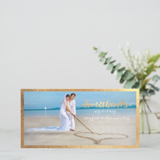 PixDezines goldener Rahmen/vielen Dank für Ihr Fot Dankeskarte (Stehend Vorderseite)