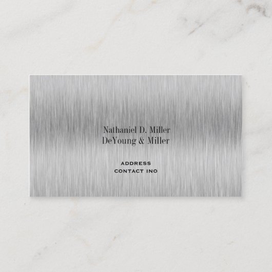 PixDezines goldfarbener Ton aus gebürstetem Stahl/ Visitenkarte (Rückseite)