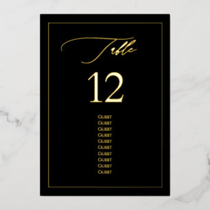 PixDezines Goldfolie Luxus-Kalligrafie-Tischnummer Folieneinladung