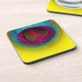 PixDezines Gorgeous Peacock eye/aquamarin+pink Untersetzer (Linke Seite)