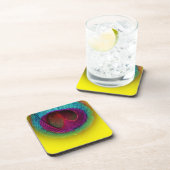 PixDezines Gorgeous Peacock eye/aquamarin+pink Untersetzer (Rechte Seite)