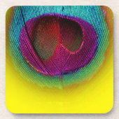 PixDezines Gorgeous Peacock eye/aquamarin+pink Untersetzer (Vorderseite)