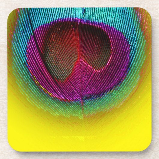 PixDezines Gorgeous Peacock eye/aquamarin+pink Untersetzer (Vorderseite)