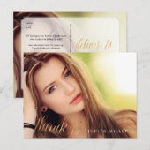 PixDezines Grad Foto Vielen Dank/Spaß Script Postkarte (Vorne/Hinten)