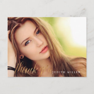 PixDezines Grad Foto Vielen Dank/Spaß Script Postkarte