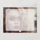 PixDezines Graduate Foto/Marmor+Rose Gold Ankündigungspostkarte (Rückseite)