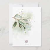 PixDezines Green Gold Eucalyptus Brunch Bubbly Einladung (Rückseite)
