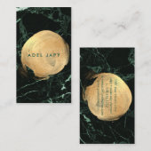 PixDezines GREEN MARBLE+IMITATS GOLD SPOTS Visitenkarte (Vorne/Hinten)