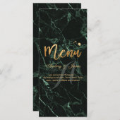 PixDezines Green Marble/Shine Menu/Imitats Gold Menükarte (Vorne/Hinten)