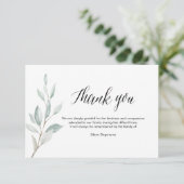 PixDezines Greenery Bereavement Vielen Dank Einladung (Stehend Vorderseite)