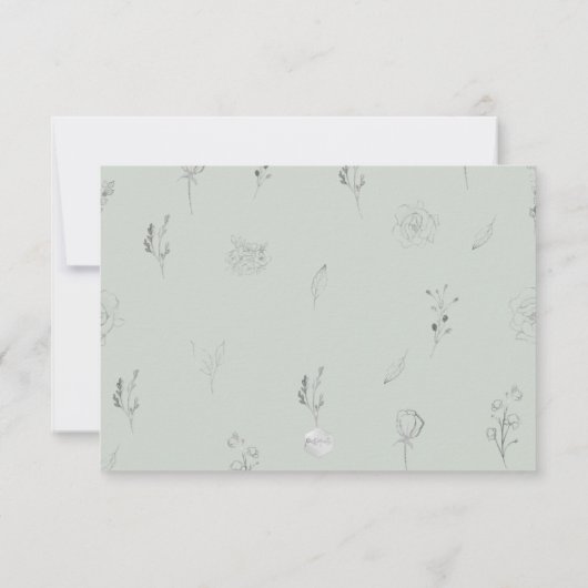 PixDezines Greenery Bereavement Vielen Dank Einladung (Rückseite)