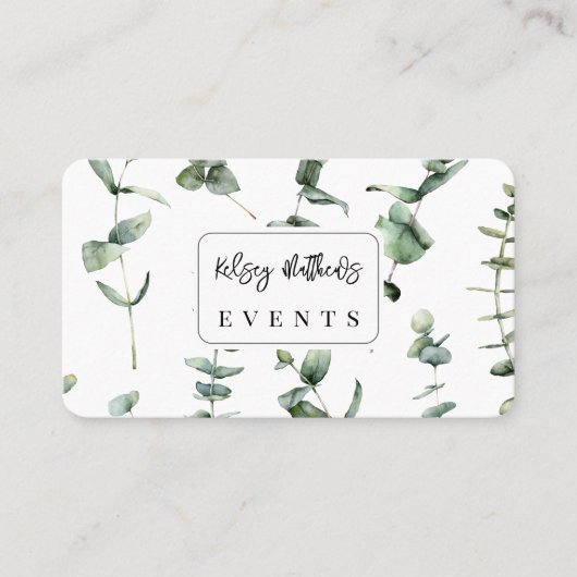 PixDezines Greenery Eucalyptus Visitenkarte (Vorderseite)