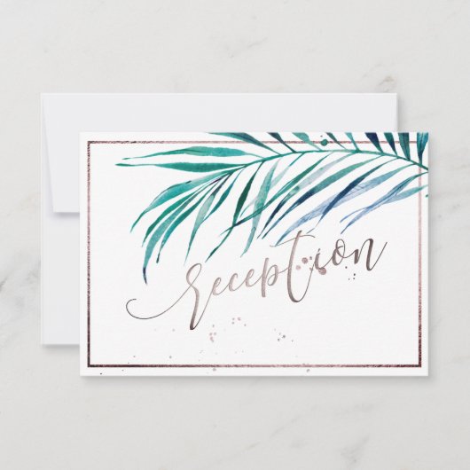PixDezines Greenery Palm Fronds EMPFANG RSVP Karte (Vorderseite)